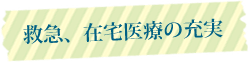 救急、住宅医療の充実