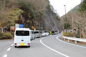 石鎚スカイライン関門ゲート前の様子