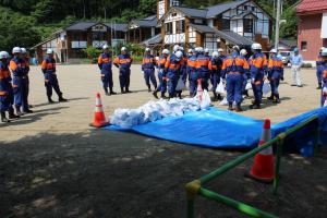 土のう積み訓練